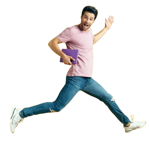 college students jumpping exciting